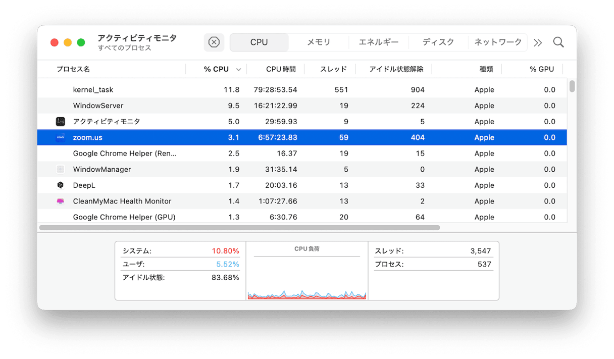アプリを終了する